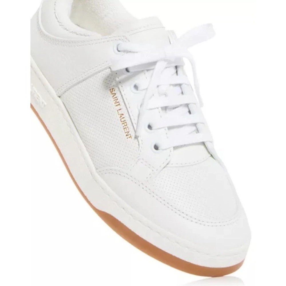 Saint Laurent SL61 Low Top Leather Sneaker White Women's Size 40 NEW - Picture 5 of 16